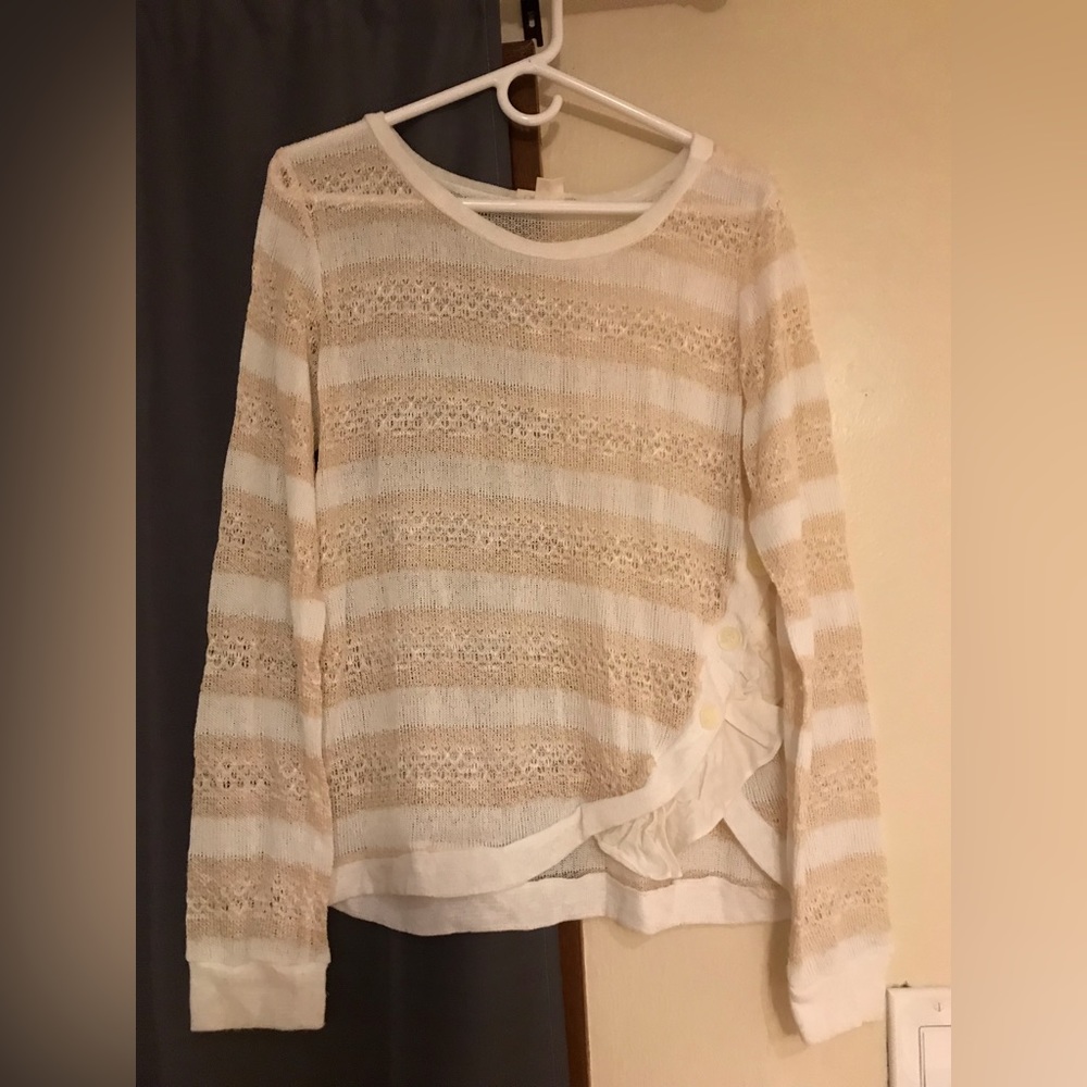 Anthropologie ruffled bottom sweater